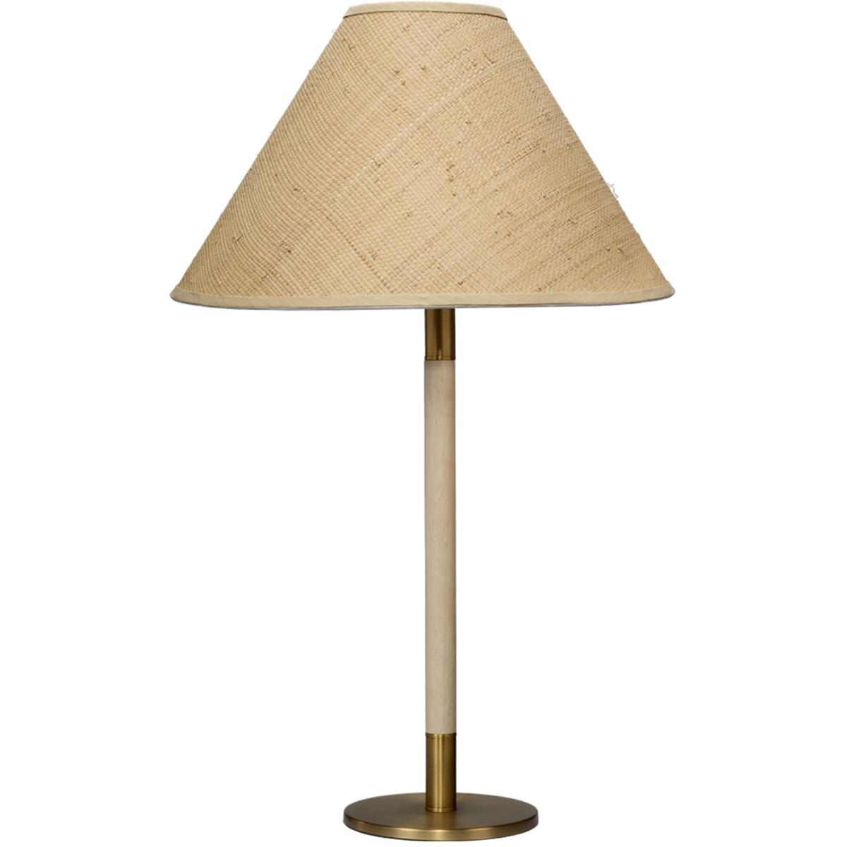 Jamie Young Co 9MORGANATLAB Morgana 32.5 inch Natural Wood and Antique Brass Table Lamp Portable Light