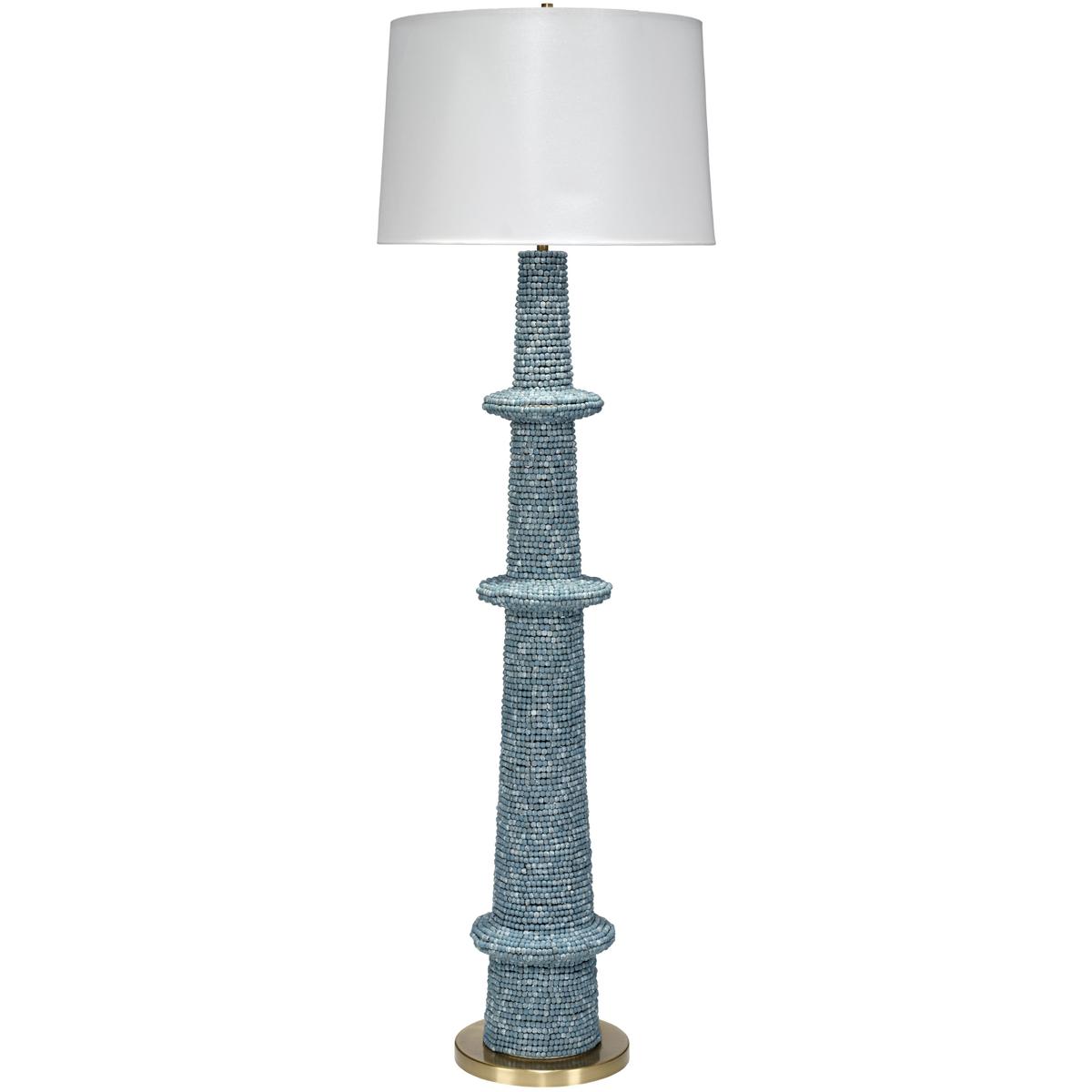 Jamie Young Co 9ROWANFLBL Rowan 70 inch 60 watt Blue Wood Beads Floor Lamp Portable Light, Inline