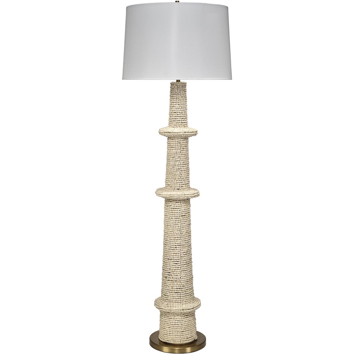 Jamie Young Co 9ROWANFLNA Rowan 70 inch 60 watt Cream Wood Beads Floor Lamp Portable Light, Inline