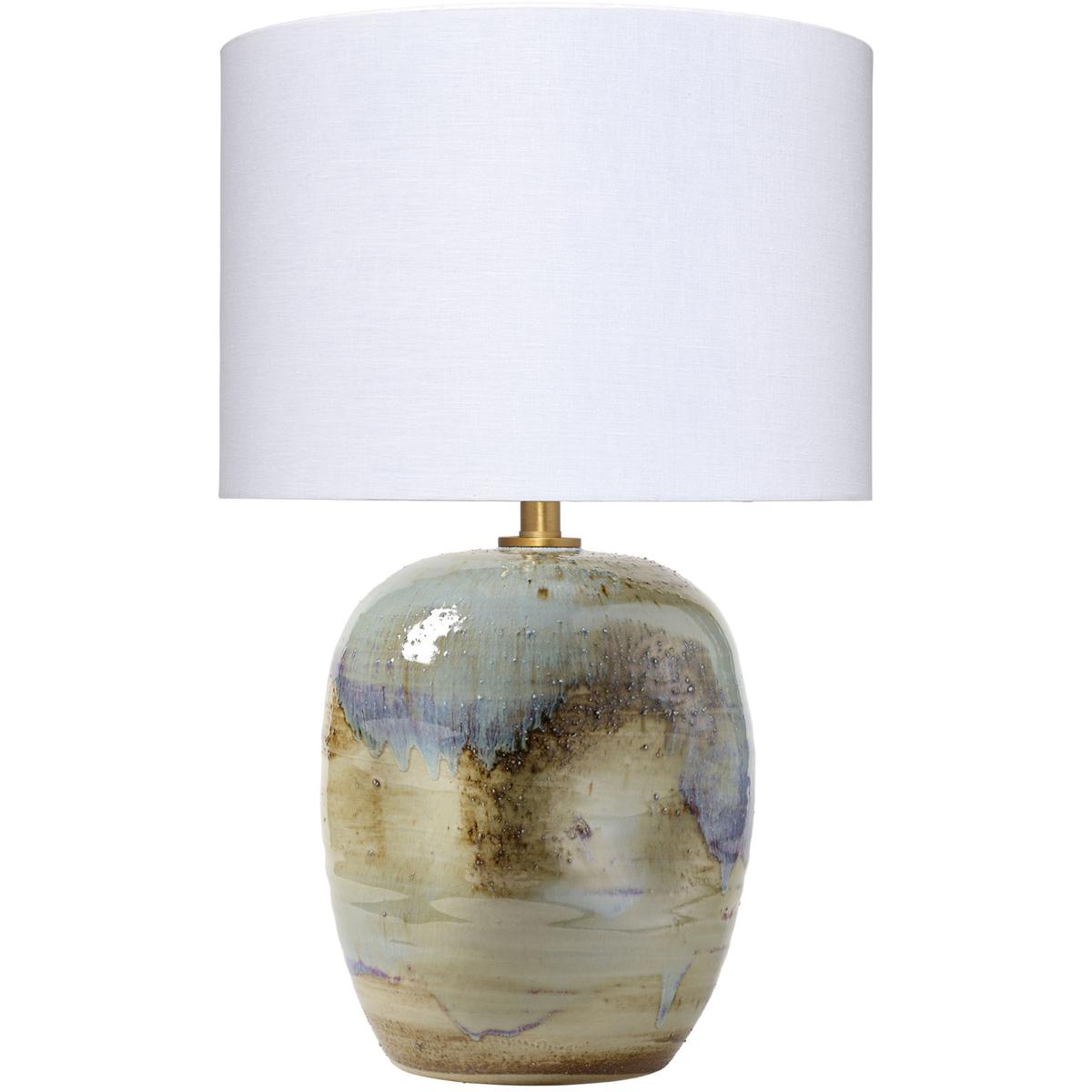 Jamie Young Co 9SALVADOTLBL Salvador 26 inch 150 watt Reactive Blue and Natural and Purple Glaze Table Lamp Portable Light