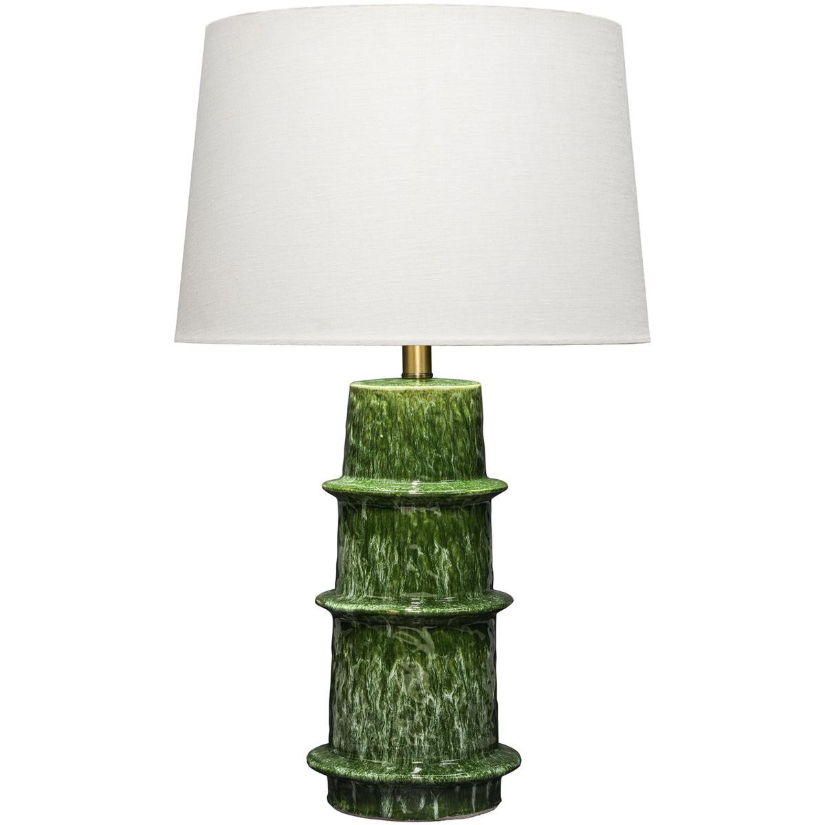 Jamie Young Co 9SATURNTLGRN Saturn 27 inch 150 watt Green and Brass Table Lamp Portable Light, Inline