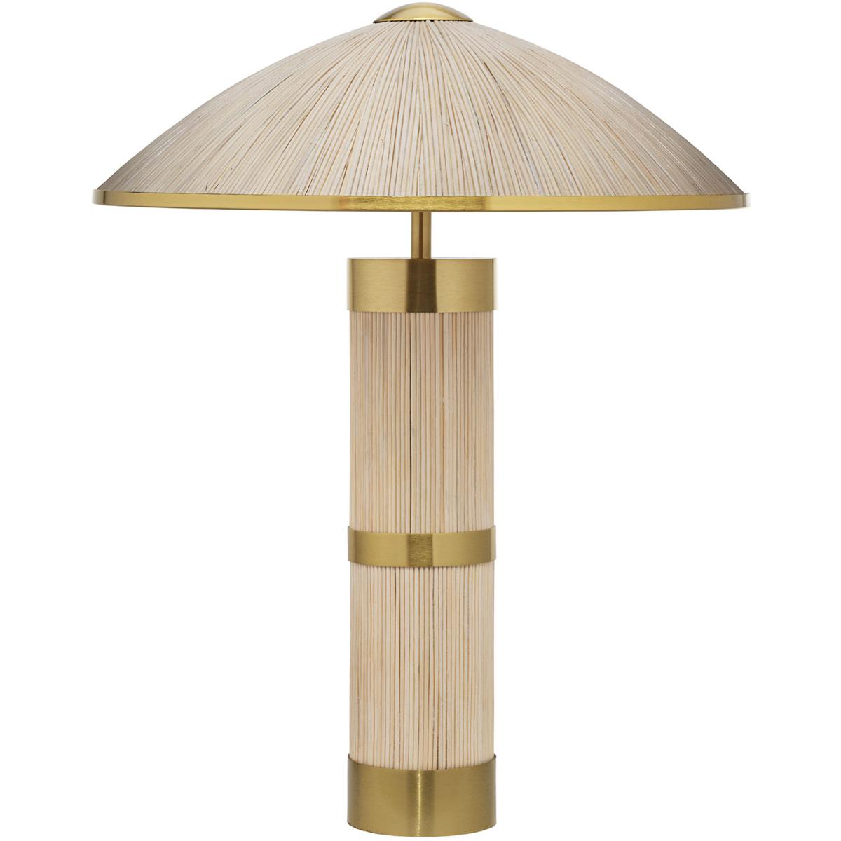 Jamie Young Co 9SEYCHETLRAT Seychelles 24 inch 60 watt White Washed Rattan and Polished Brass Table Lamp Portable Light, Inline