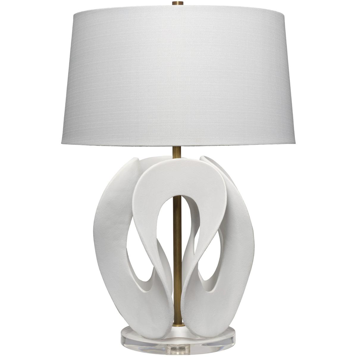 Jamie Young Co 9SWANTLWH Swan 29 inch 150 watt White and Antique Brass Table Lamp Portable Light, Inline