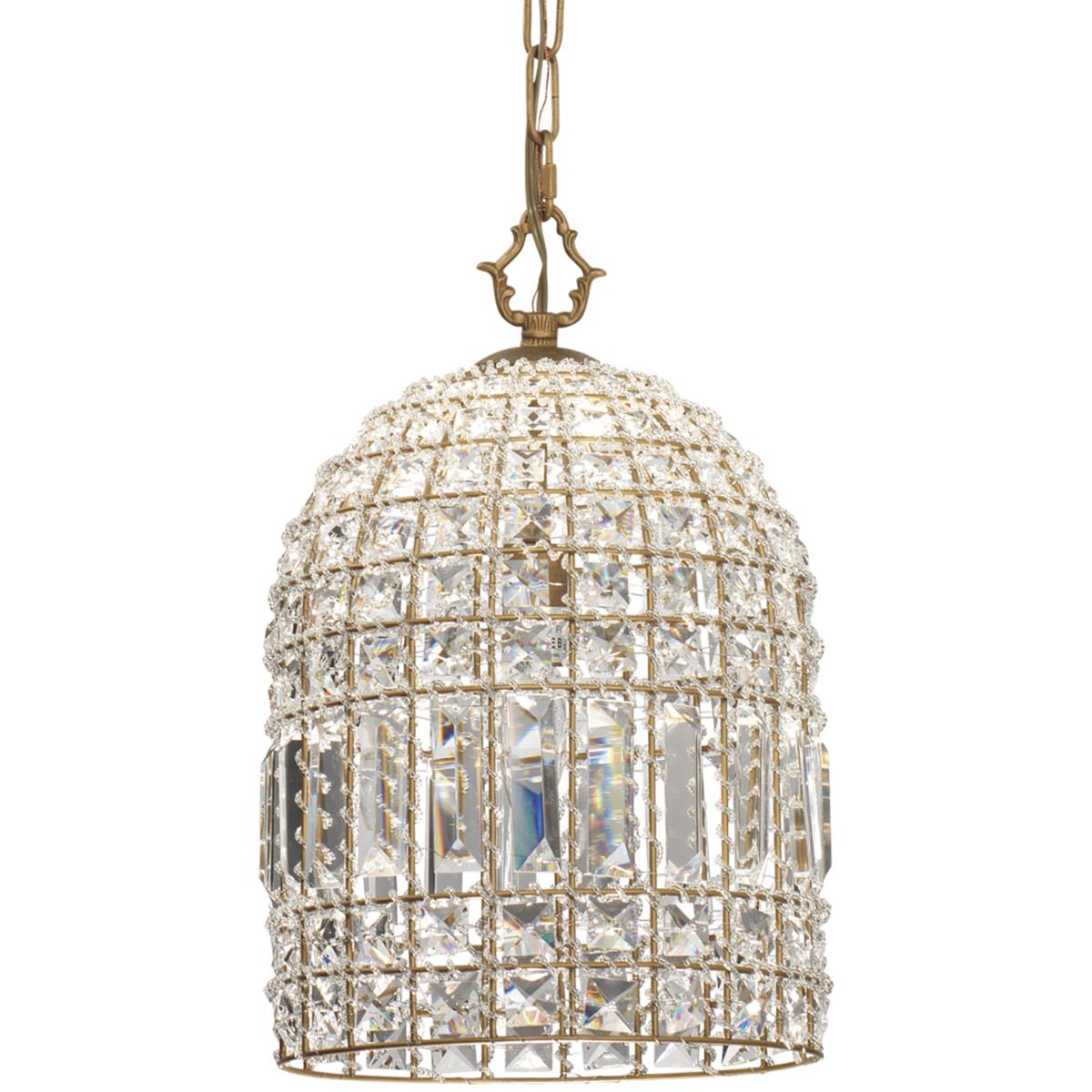 Jamie Young Co CH14 Crystal 1 Light 10 inch Antique Gold with Clear Crystals Pendant Ceiling Light