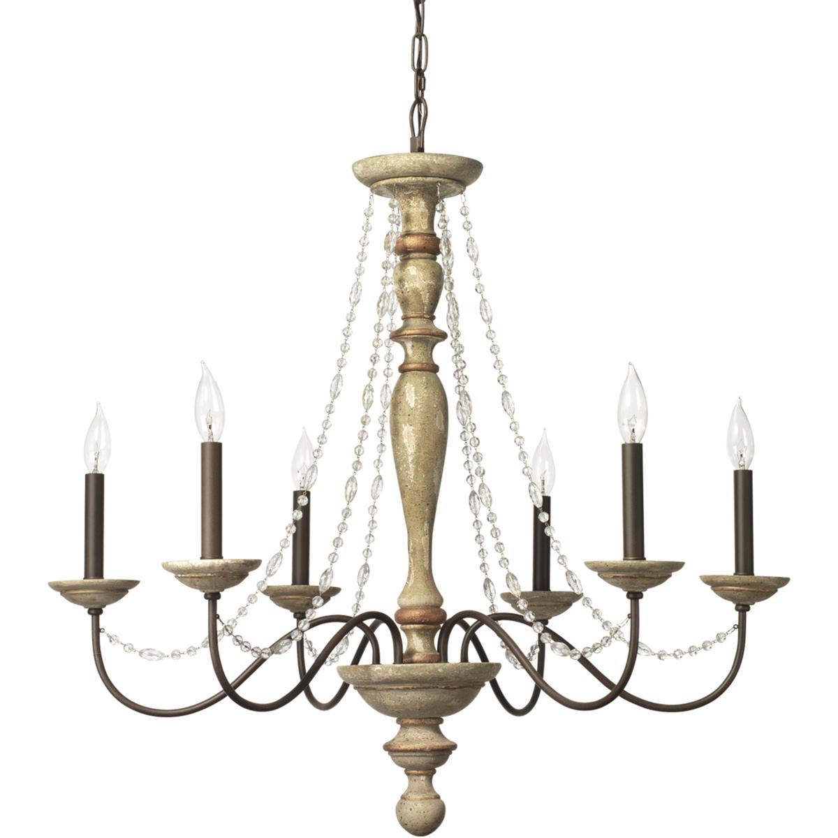 Jamie Young Co CH3 Maybel 6 Light 34 inch White Finish Chandelier Ceiling Light