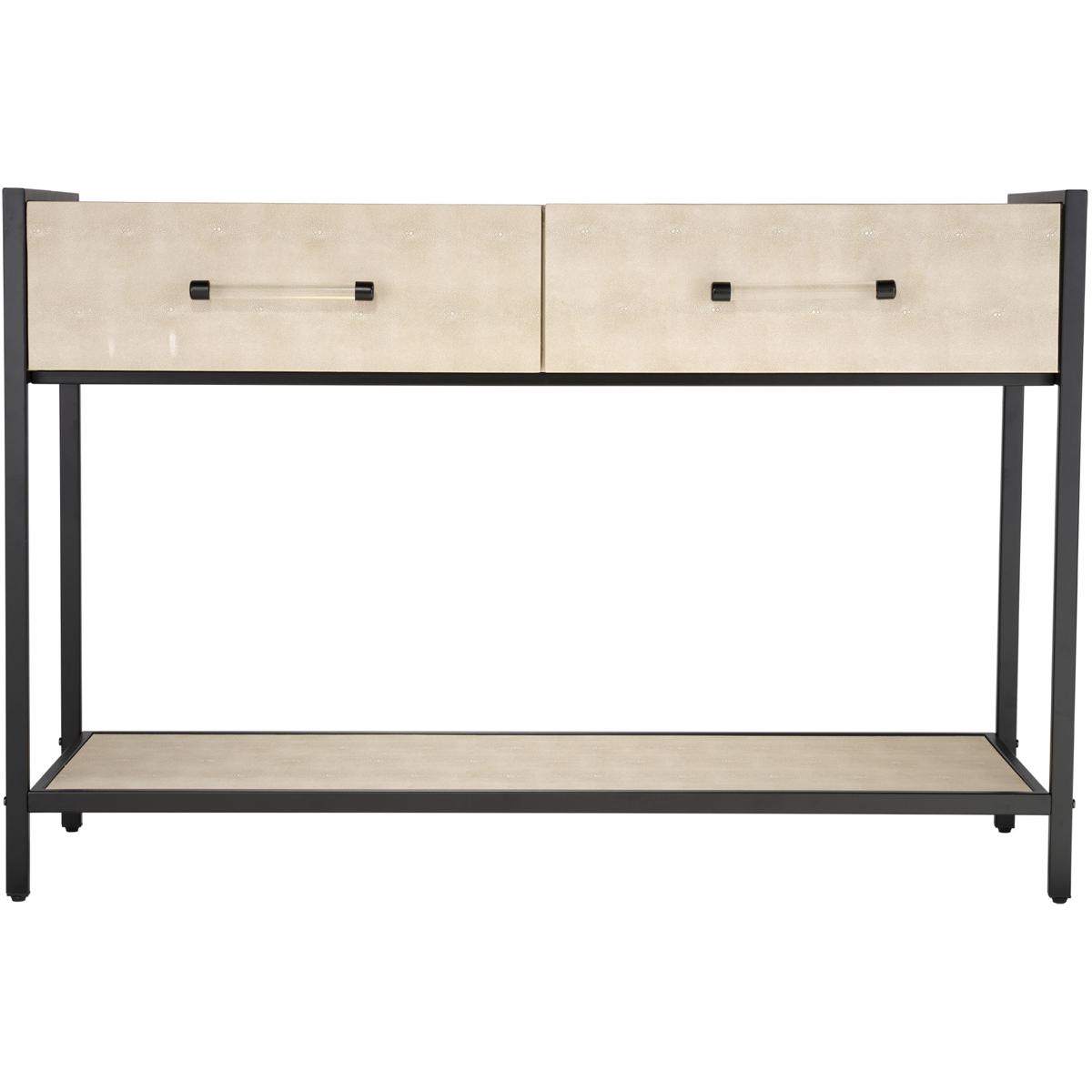 Jamie Young Co LS20CASSCOTA Cassius 48 inch Taupe Shagreen and Black Metal Console Table