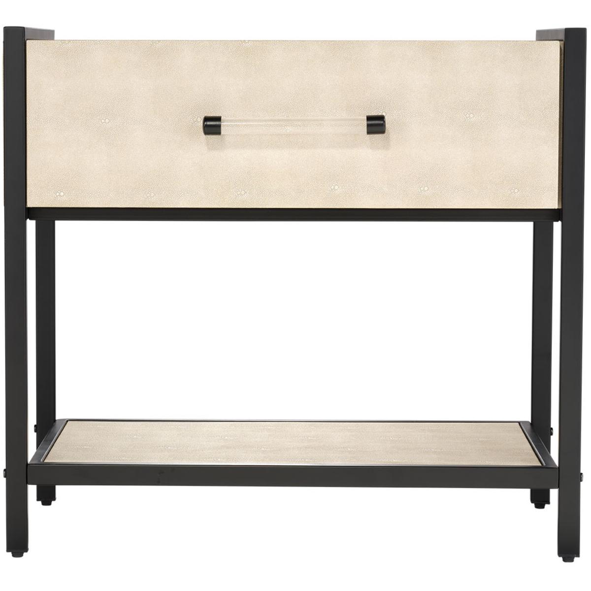 Jamie Young Co LS20CASSSTTA Cassius 26 X 24 inch Taupe Shagreen and Black Metal Side Table