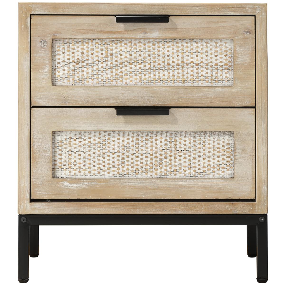 Jamie Young Co LS20REED2STW Reed 21 X 19 inch Brown Side Table, 2 Drawer