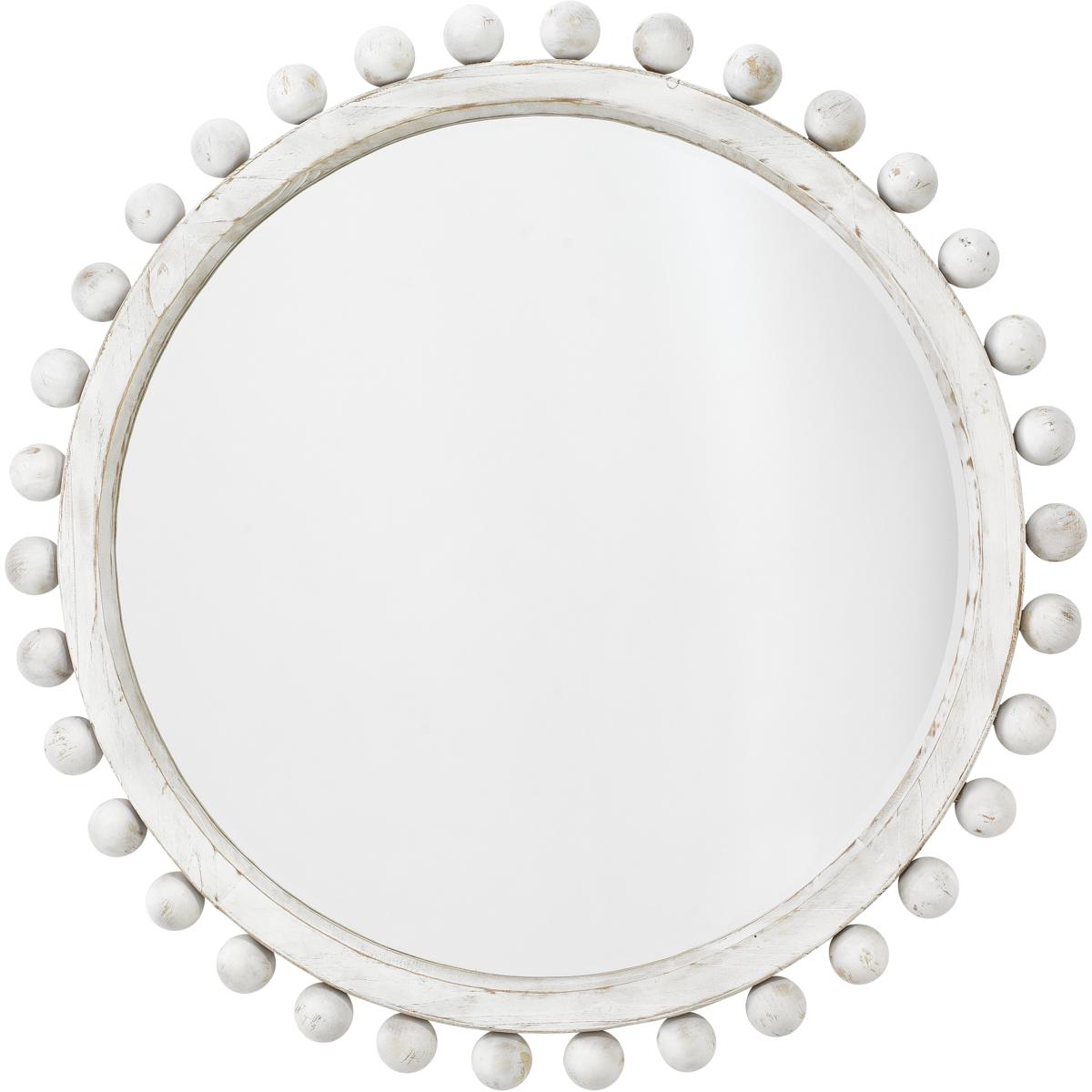 Jamie Young Co LS6BRIGWHITE Brighton 34.75 X 34.75 inch White Washed Wood Wall Mirror