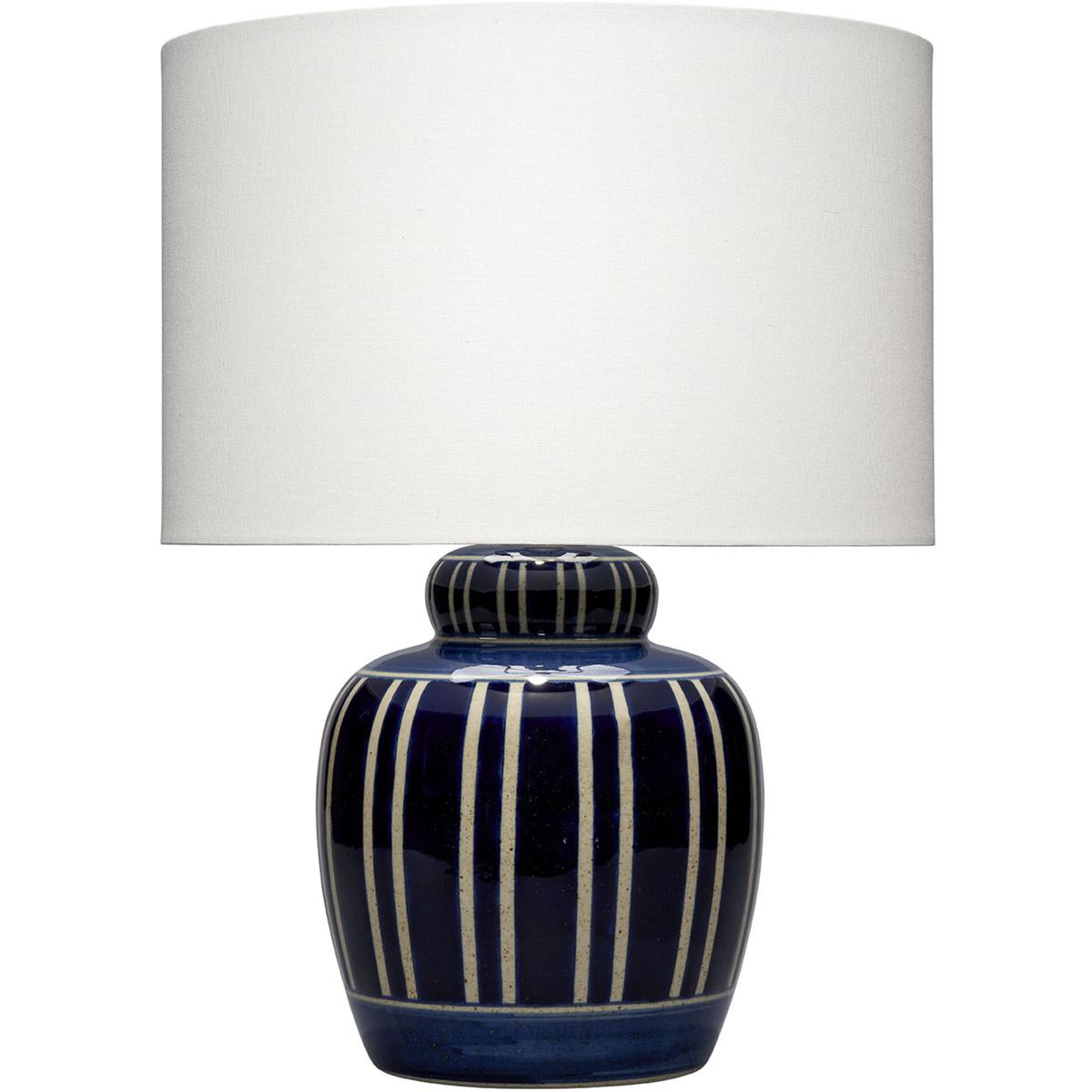 Jamie Young Co LS9ARTHURNV Arthur 20 inch 150 watt Navy Blue with White Accent Table Lamp Portable Light