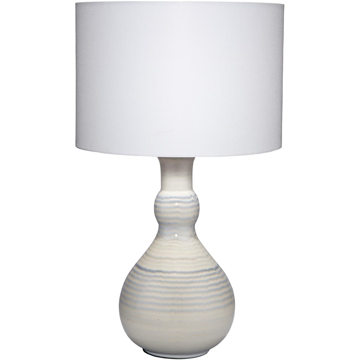 Jamie Young Co LS9DROPLETBL Droplet 28 inch 150 watt Striped Blue and White Glaze Table Lamp Portable Light