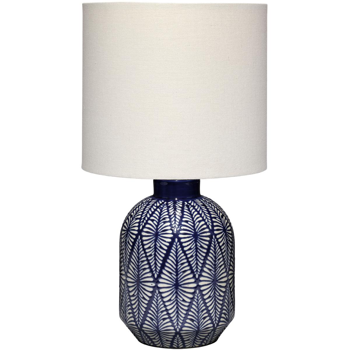 Jamie Young Co LS9HIGHLTLBL Highland 17 inch 60 watt Patterned Blue and White Table Lamp Portable Light