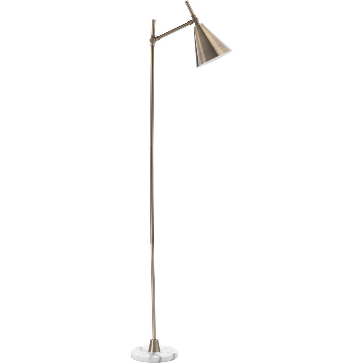 Jamie Young Co LS9KENNFLBR Kennedy 63.5 inch 60 watt Brass Metal & White Marble Floor Lamp Portable Light