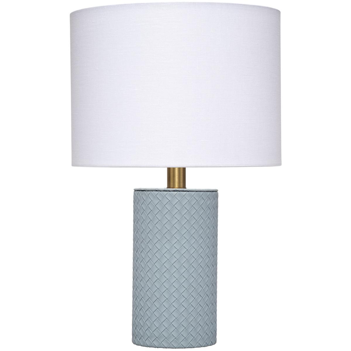 Jamie Young Co LS9ROMANTLBL Roman 17.5 inch 60 watt Blue Leather Table Lamp Portable Light