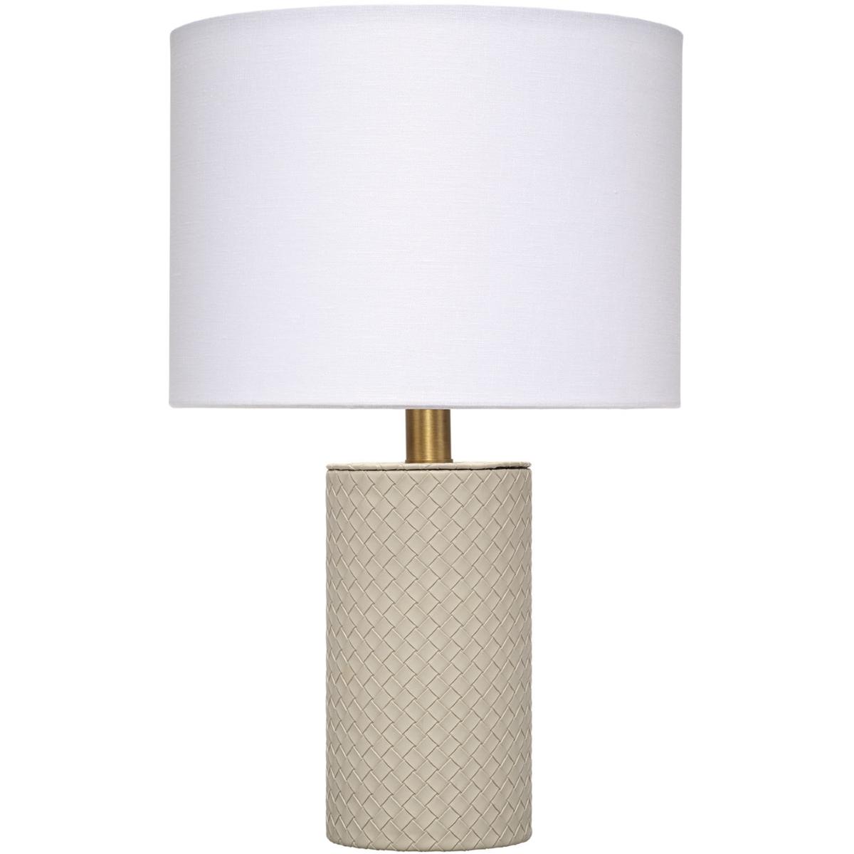 Jamie Young Co LS9ROMANTLGR Roman 17.5 inch 60 watt Grey Leather Table Lamp Portable Light