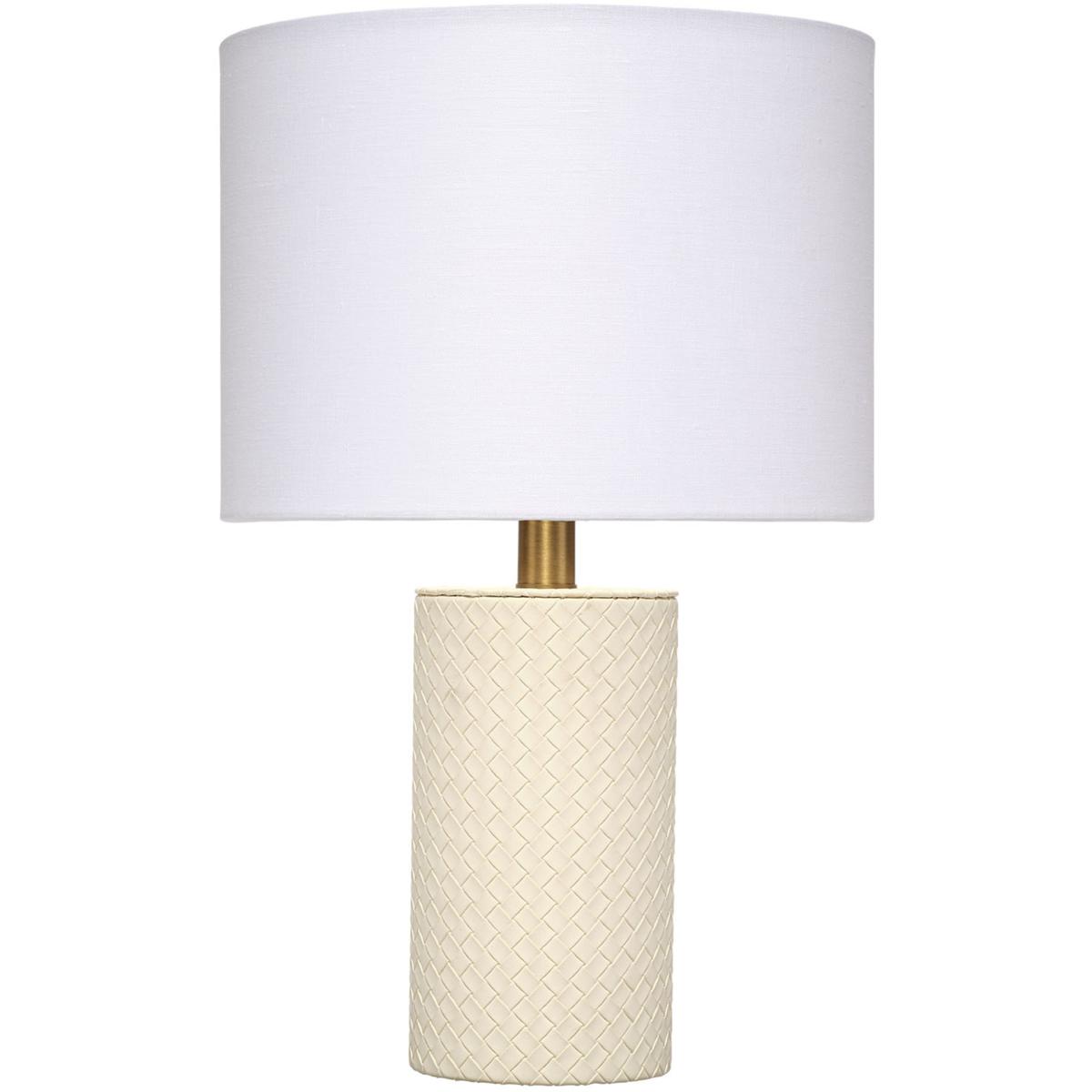Jamie Young Co LS9ROMANTLWH Roman 17.5 inch 60 watt Cream Leather Table Lamp Portable Light