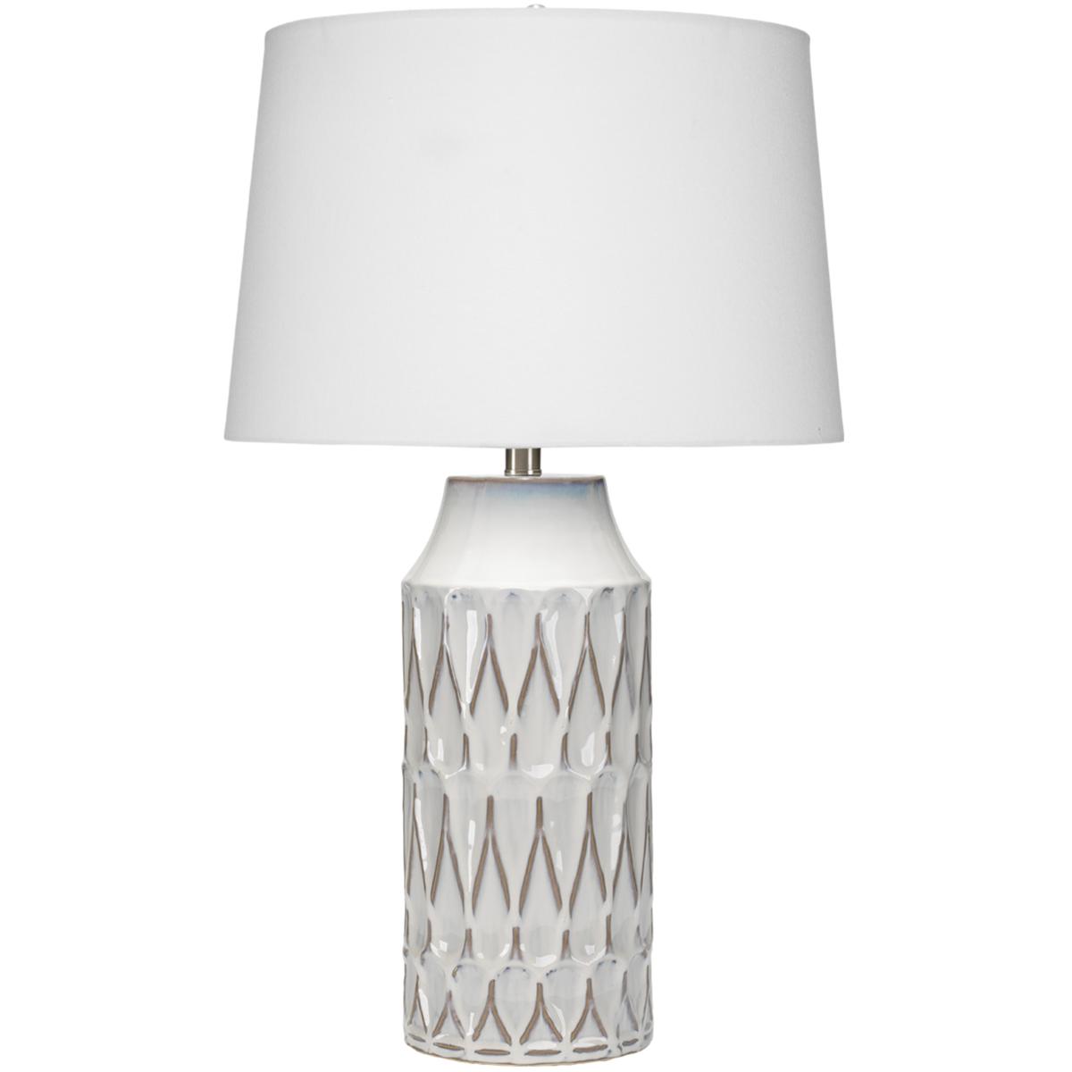 Jamie Young Co LSDALIAWH Dalia 28 inch 150 watt White Patterned Ceramic Table Lamp Portable Light