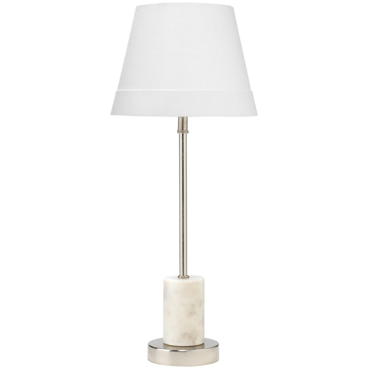 Jamie Young Co LSDARCEYBRWH Darcey 22 inch 40 watt White and Nickel Table Lamp Portable Light