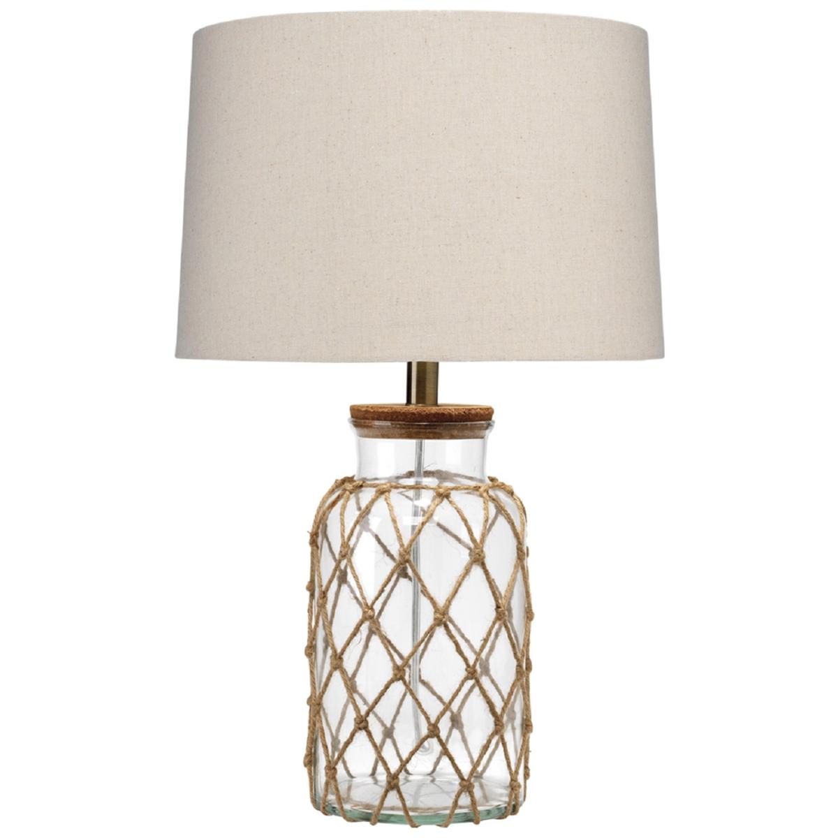 Jamie Young Co LSHUGOROPE Hugo 23 inch 150 watt Natural Rope and Clear Glass Table Lamp Portable Light
