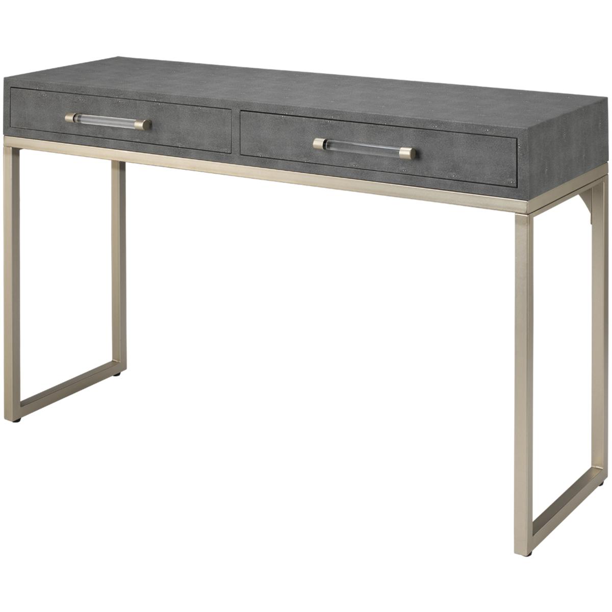 Jamie Young Co LSKAINCODG Kain 48 X 16 inch Grey Faux Shagreen and Nickel Metal Console