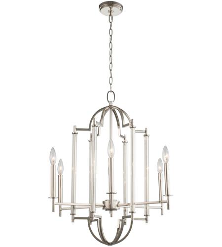 Kalco 512972pn Provence 6 Light 25 Inch, Polished Nickel Chandelier For Office