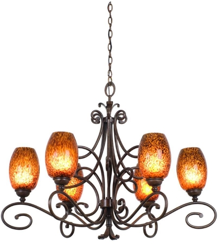 Kalco 5534AC/PS01 Amelie 6 Light 33 inch Antique Copper Chandelier Ceiling Light in Penshell (PS01) FALL CLEARANCE photo