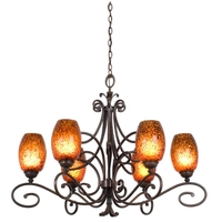 Kalco 5534AC/PS01 Amelie 6 Light 33 inch Antique Copper Chandelier Ceiling Light in Penshell (PS01) FALL CLEARANCE thumb