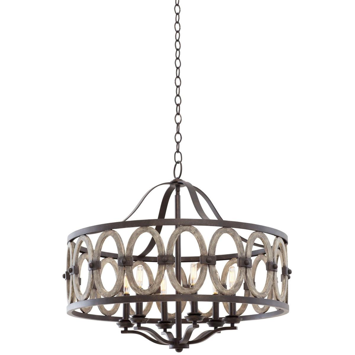 Kalco 500251FG Belmont 6 Light 28.5 inch Florence Gold Pendant Ceiling Light