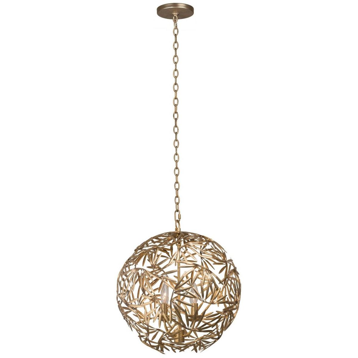 Kalco 507650OL Jardin 4 Light 18 inch Oxidized Gold Leaf Pendant Ceiling Light