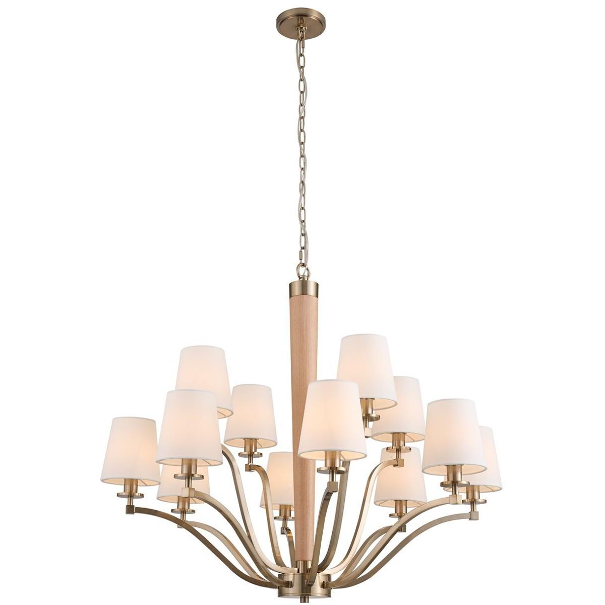 Kalco 518972BCG Curva 12 Light 36 inch Brushed Champagne Gold Chandelier Ceiling Light