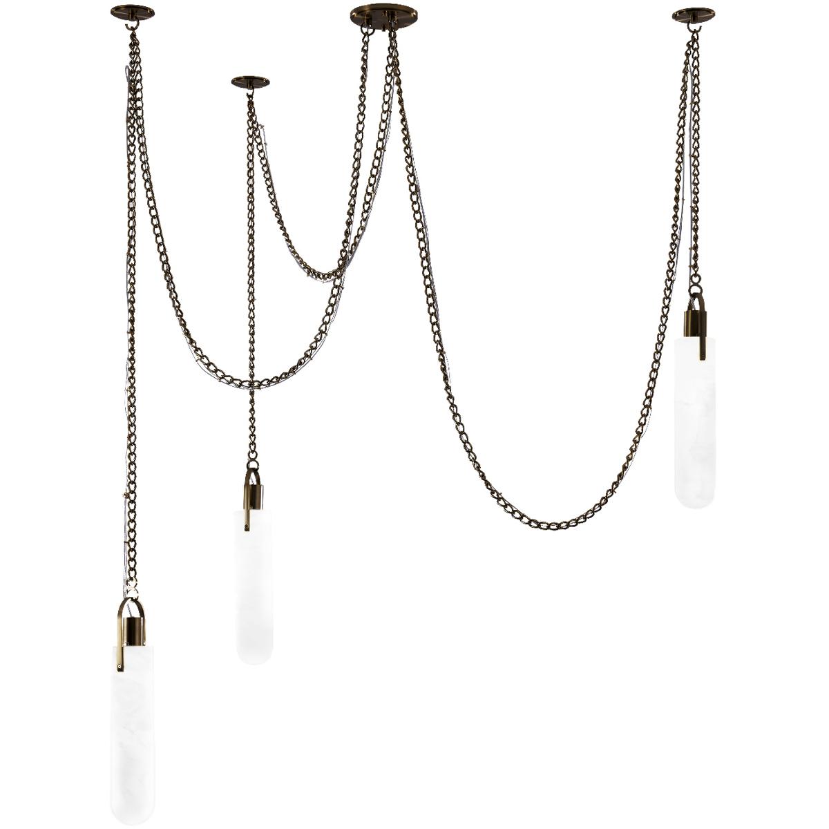Kalco 519273WB Flint 37.5 inch Winter Brass Pendant Ceiling Light