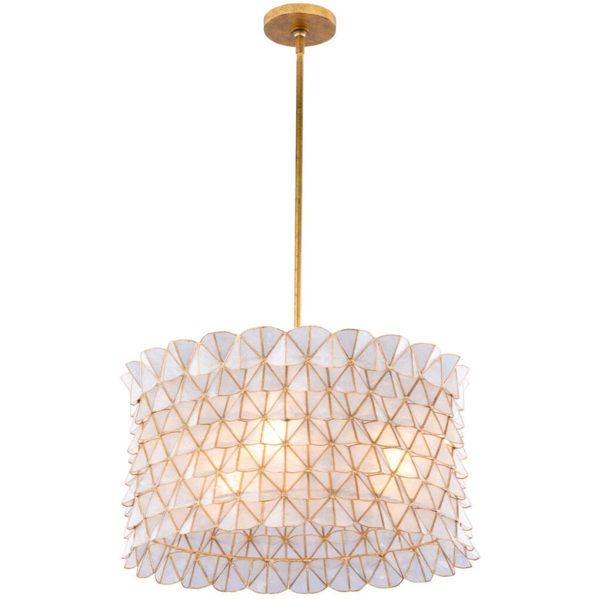 Kalco 520055OL Flair 3 Light 22 inch Oxidized Gold Leaf Pendant Ceiling Light