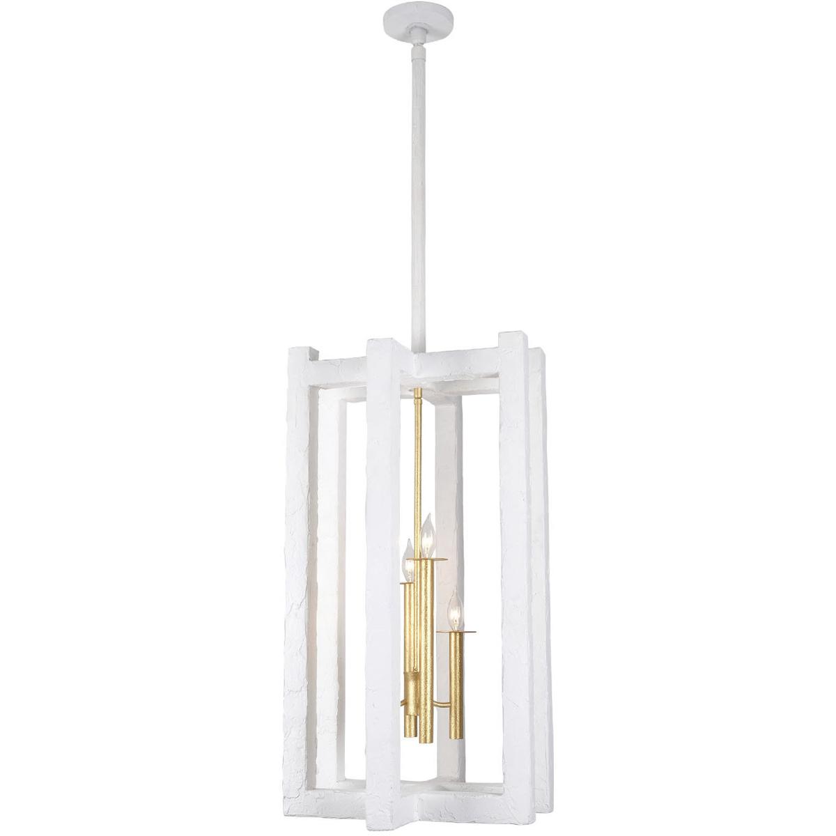 Kalco 522251SGLW Duo 4 Light 18 inch Soft Gold and White Foyer Light Ceiling Light