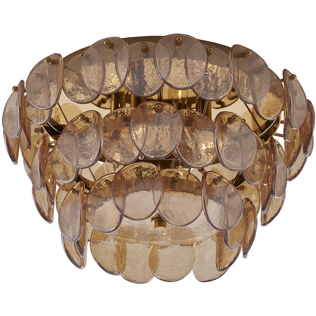 Kalco 524645PWB Uroko 4 Light 19.75 inch Polished Winter Brass Flush Mount Ceiling Light