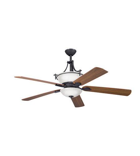 Olympia 6 Light Indoor Ceiling Fans in Distressed Black 300011DBK