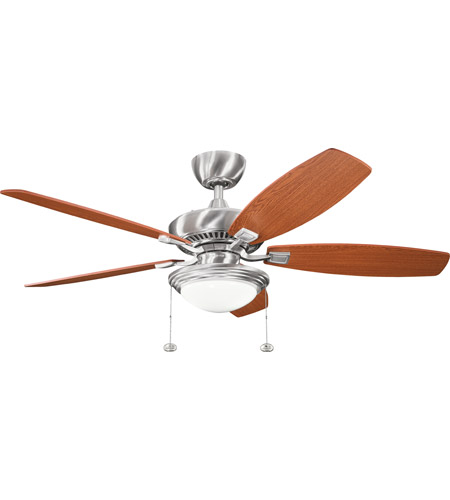 Kichler 300026bss Canfield Select 52 Inch Brushed Stainless Steel With Medium Oak Dark Oak Blades Ceiling Fan