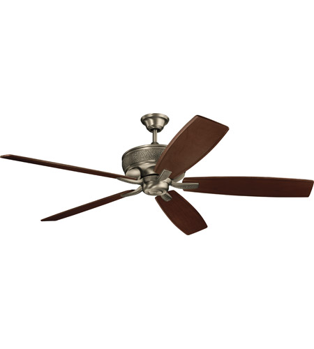 Monarch 70 Inch Burnished Antique Pewter With Cherry Weathered White Walnut Blades Ceiling Fan