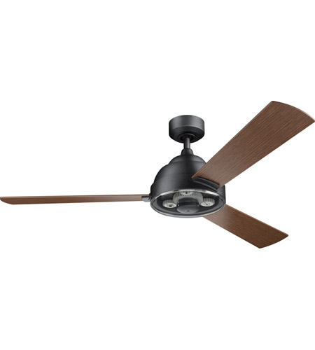 Kichler 300253DBK Pinion 60 inch Distressed Black with Auburn Stained Blades Ceiling Fan photo