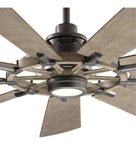 Kichler 300265avi7 Gentry 65 Inch Anvil Iron With Dist Antiq Gray Blades Ceiling Fan - Kichler Rustic Ceiling Fans With Lights