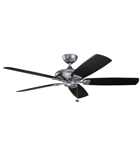 Kichler 310150wsp Kevlar 60 Inch Weathered Steel Powder Coat With Satin Black Blades Ceiling Fan