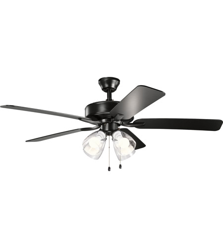 Kichler 330016sbks Basics Pro Premier, Seeded Glass Ceiling Fan