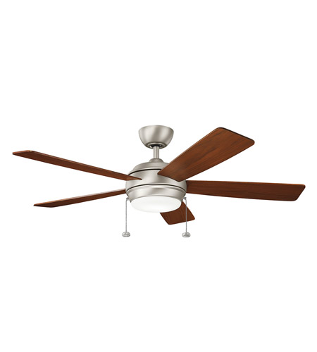 Kichler 330174NI Starkk 52 inch Brushed Nickel with Walnut Blades Ceiling Fan