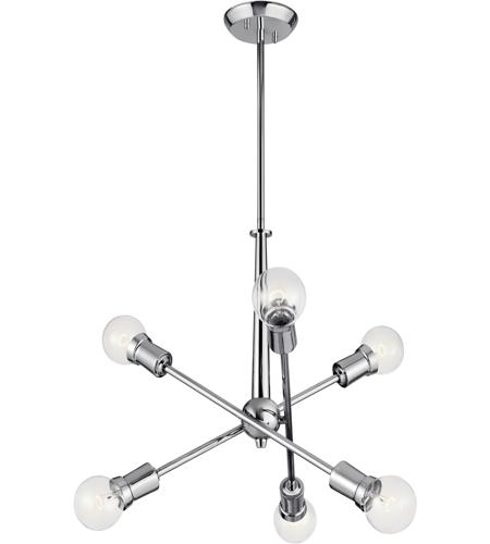 Kichler 43095CH Armstrong 6 Light 20 inch Chrome Chandelier 1 Tier Small Ceiling Light, Small photo