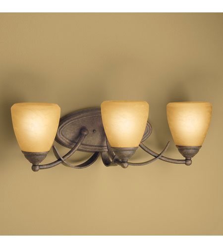 Kichler Lighting Lombard 3 Lt Wall Mounted Bath Fixture in Aged Bronze 5240AGZ photo