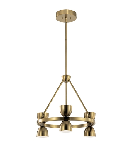 Kichler 52417BNBLED Baland LED 22 inch Brushed Natural Brass Chandelier Ceiling Light, 1 Tier Small photo