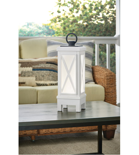 Kichler 49679WHRLED Montego 19 X 6 inch Weathered White Outdoor Portable Lantern Porch_Montego_49679WHRLED_Day_Detail.jpg