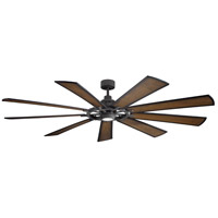 Kichler 300285DBK Gentry Xl 85 inch Distressed Black with Walnut Blades Ceiling Fan in Etched Cased Opal alternative photo thumbnail