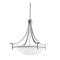 Kichler 3279AP Olympia 5 Light 36 inch Antique Pewter Inverted Pendant Large Ceiling Light in Satin Etched White Glass, Large photo thumbnail