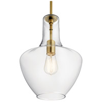 Kichler 42141NBR Everly 1 Light 11 inch Natural Brass Pendant Ceiling Light in Clear alternative photo thumbnail
