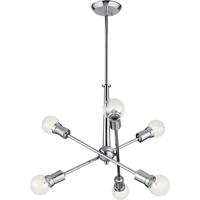 Kichler 43095CH Armstrong 6 Light 20 inch Chrome Chandelier 1 Tier Small Ceiling Light, Small photo thumbnail